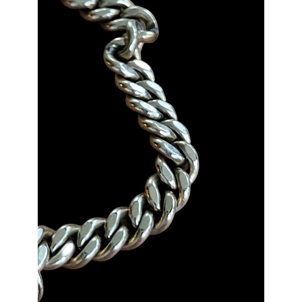 Antique 12K Gold Filled Heart Lock Chain Link Bracelet 7" 13.6 grams - Picture 6 of 11